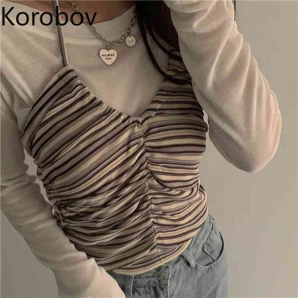 korobov korean streetwear v neck tank new fashion striped hit color women vest high street camis 210430, White
korobov korean streetwear v neck tank new fashion striped hit color women vest high street camis 210430, White