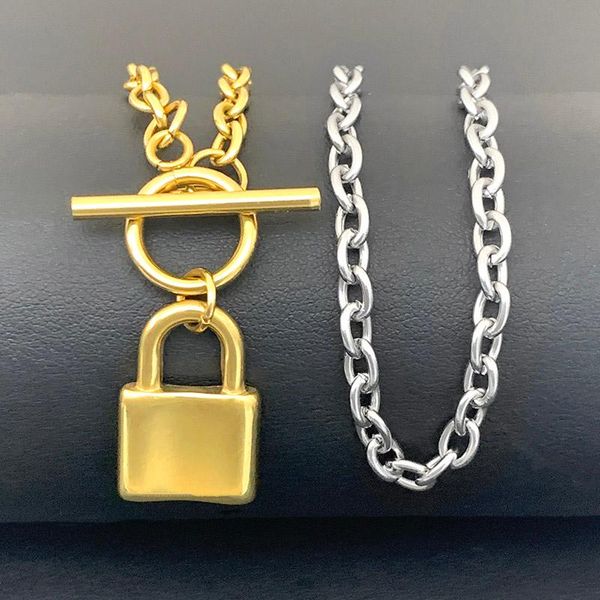chains wiwi fashion gold lock pendant necklace women trendy simple stainless steel ot chain men necklaces jewelry finding gift, Silver
chains wiwi fashion gold lock pendant necklace women trendy simple stainless steel ot chain men necklaces jewelry finding gift, Silver