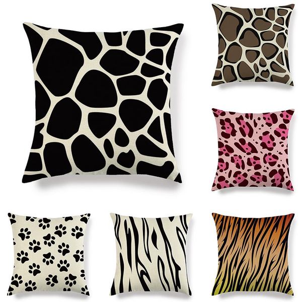 cushion/decorative pillow 45cm*45cm animal texture linen/cotton throw covers couch cushion cover home decorative
