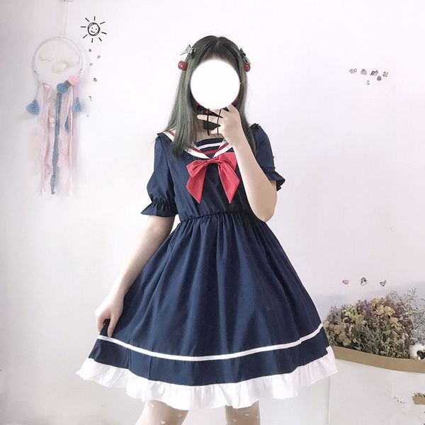 summer short sleeve gothic lolita dress harajuku street fashion cross cosplay female bow dress japanese soft sister style dress, Black;gray
summer short sleeve gothic lolita dress harajuku street fashion cross cosplay female bow dress japanese soft sister style dress, Black;gray