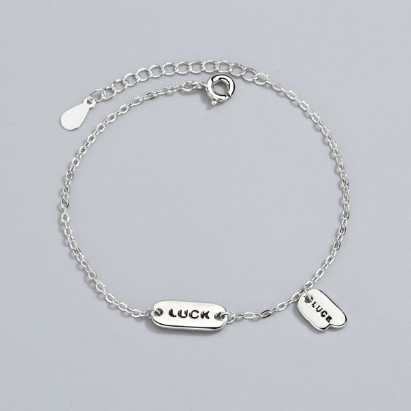 korean version of east gate s925 silver lucky luck english niche simple design square brand bracelet, Black
korean version of east gate s925 silver lucky luck english niche simple design square brand bracelet, Black