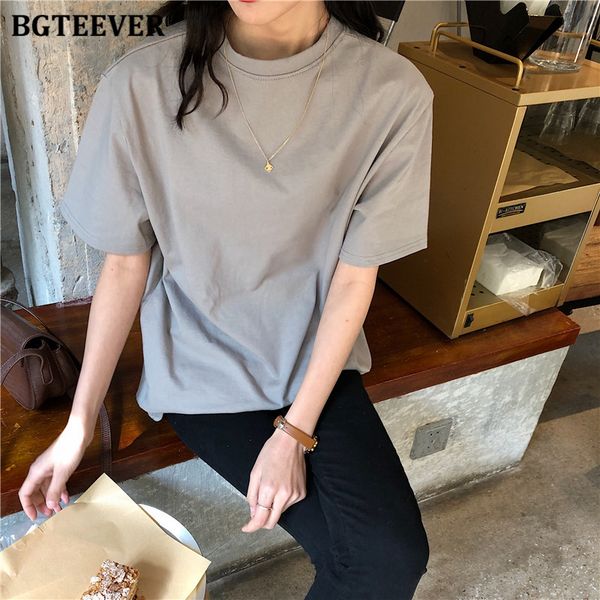 bgteever summer solid loose women t-shirt casual short sleeve cotton women white tees round-neck female 2021 spring
bgteever summer solid loose women t-shirt casual short sleeve cotton women white tees round-neck female 2021 spring