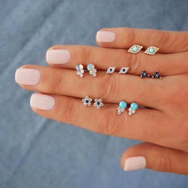 stud 6 pairs trendy little mix design crystal piercing earring for women fashion cute small flower eye ear cuff set, Golden;silver
stud 6 pairs trendy little mix design crystal piercing earring for women fashion cute small flower eye ear cuff set, Golden;silver