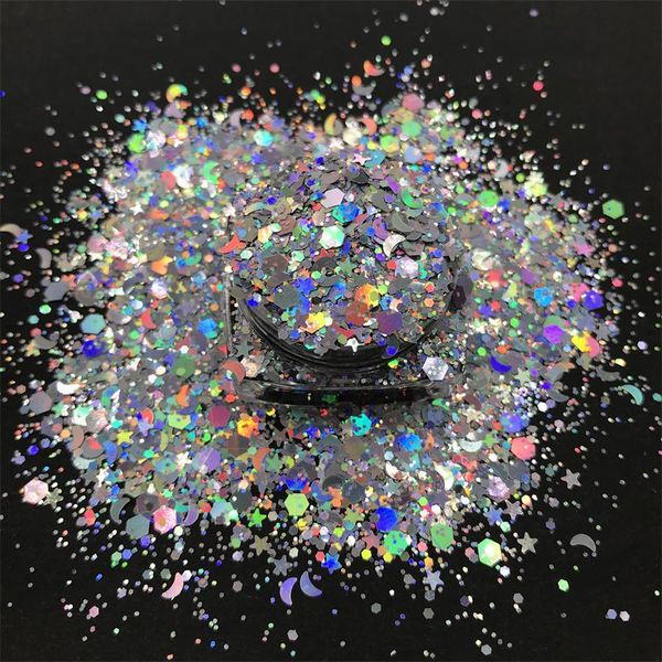 nail glitter 12 color holo laser mixed chunky sequins hexagon moon star shaped powder for nails art body face diy decorations, Silver;gold
nail glitter 12 color holo laser mixed chunky sequins hexagon moon star shaped powder for nails art body face diy decorations, Silver;gold