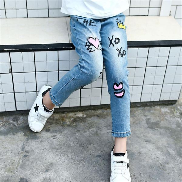 spring autumn arrival kids crown letter love heart printed jeans denim pants girls children trousers drop, Blue
spring autumn arrival kids crown letter love heart printed jeans denim pants girls children trousers drop, Blue