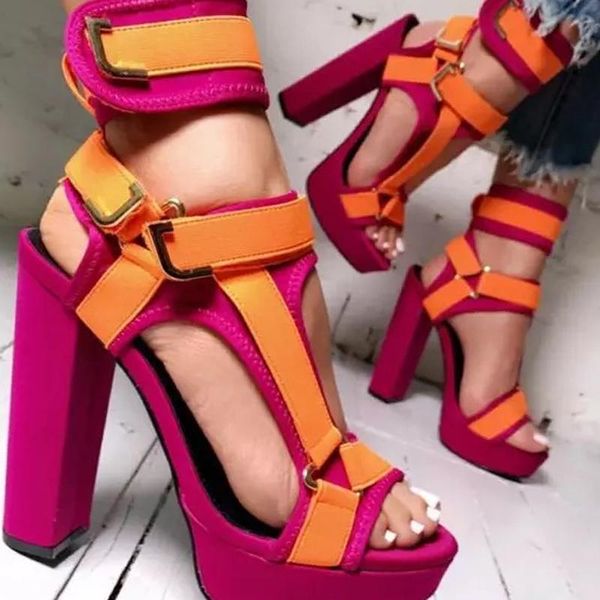 women platform sandals 2021 summer patchwork chunky high heels ankle buckle strap fashion ladies party shoes plus size, Black
women platform sandals 2021 summer patchwork chunky high heels ankle buckle strap fashion ladies party shoes plus size, Black