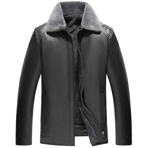 men's fur & faux nice winter wool liner leather jacket men large size loose thick collar middle-aged casual warm coats, Black
men's fur & faux nice winter wool liner leather jacket men large size loose thick collar middle-aged casual warm coats, Black