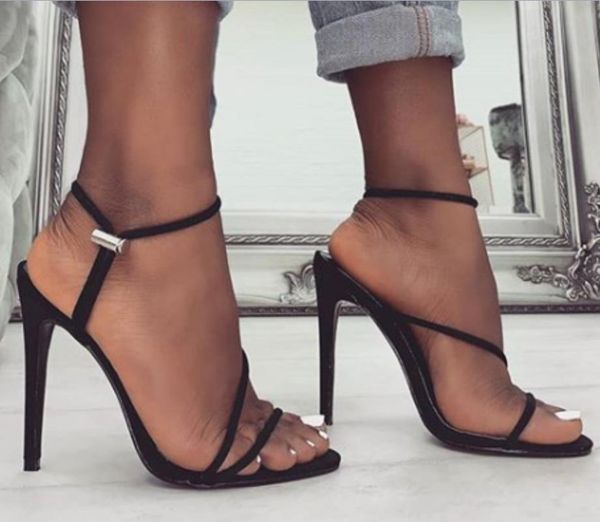 summer high heel women sandals open toe thin strap shoes fashion elastic band heels ladies, Black
summer high heel women sandals open toe thin strap shoes fashion elastic band heels ladies, Black