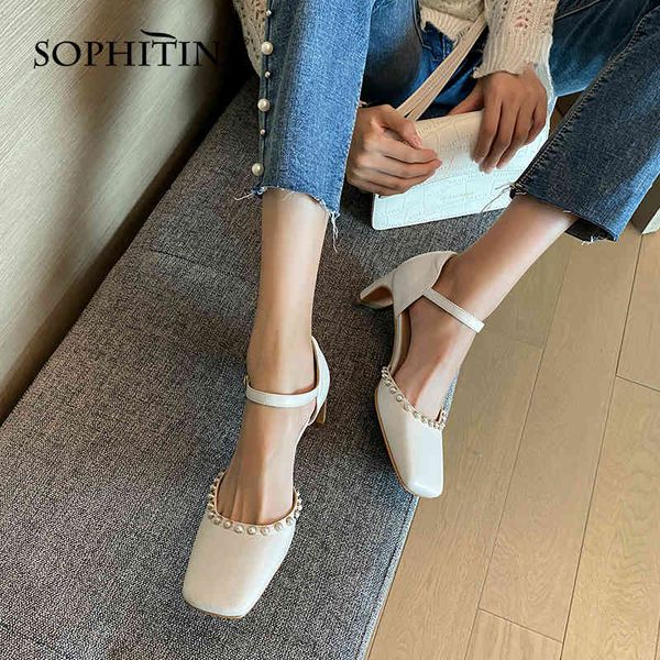 sophitina fashion high heels female square toe design pearl breathable shoes genuine leather simple party women's pumps ao196 210513, Black
sophitina fashion high heels female square toe design pearl breathable shoes genuine leather simple party women's pumps ao196 210513, Black