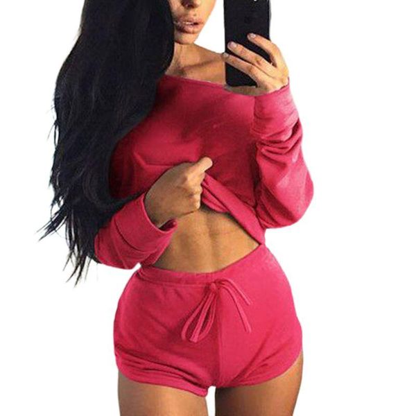 women's tracksuits womens summer 2 pieces outfit set long sleeve off shoulder crop drawstring slim shorts solid color tracksuit lou, Gray
women's tracksuits womens summer 2 pieces outfit set long sleeve off shoulder crop drawstring slim shorts solid color tracksuit lou, Gray