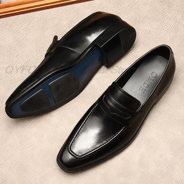dress shoes casual oxford for men genuine leather suit slip on business wedding square head formal italian lofers 45j4, Black
dress shoes casual oxford for men genuine leather suit slip on business wedding square head formal italian lofers 45j4, Black