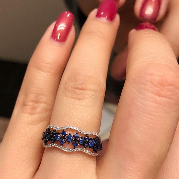 silver color irregular wave blue rhinestones ring for women crystal rings wedding, Slivery;golden
silver color irregular wave blue rhinestones ring for women crystal rings wedding, Slivery;golden