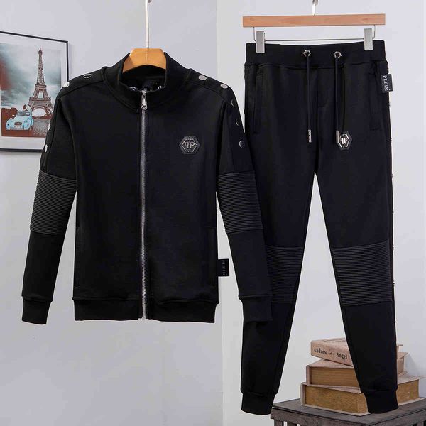 autumn and winter new products philippe plam men's sports leisure suit zipper pleated rivet embroidery tide brand pp suit men's we, Gray
autumn and winter new products philippe plam men's sports leisure suit zipper pleated rivet embroidery tide brand pp suit men's we, Gray