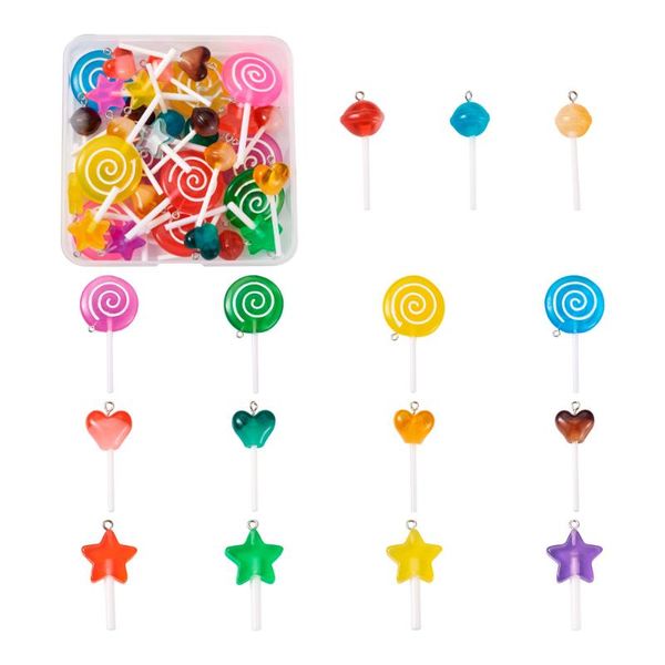 charms 36pcs/box resin imitation lollipop pendants for earring bracelet necklace keychain kids jwelry diy making accessories mix color, Bronze;silver
charms 36pcs/box resin imitation lollipop pendants for earring bracelet necklace keychain kids jwelry diy making accessories mix color, Bronze;silver