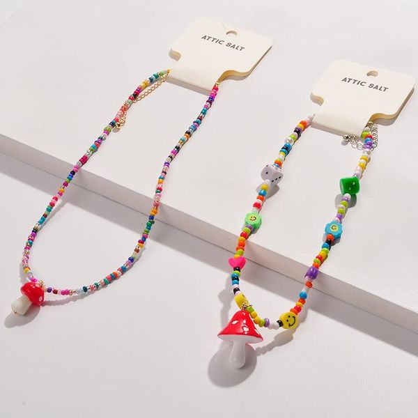 pendant necklaces colorful beads mushroom necklace for women beaded choker boho jewelry gift, Silver
pendant necklaces colorful beads mushroom necklace for women beaded choker boho jewelry gift, Silver