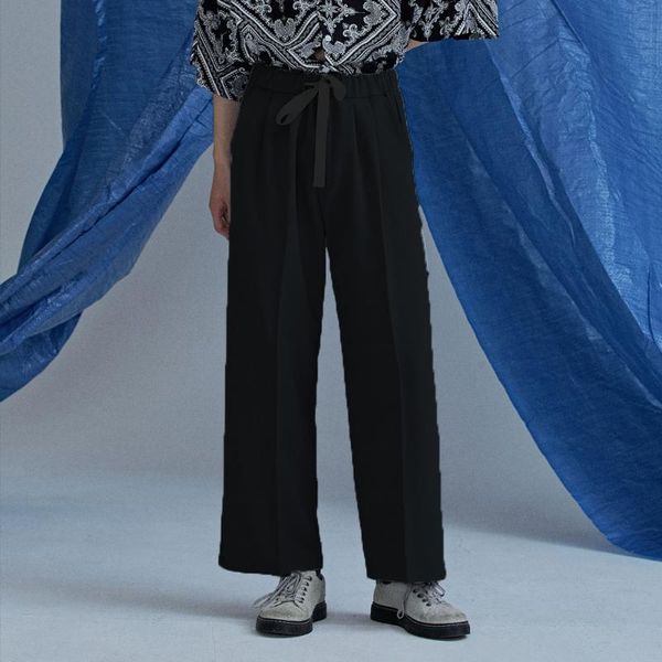 men's pants casual summer korean loose waist hanging slag pleated wide leg straight large capri, Black
men's pants casual summer korean loose waist hanging slag pleated wide leg straight large capri, Black