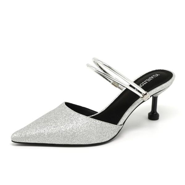 style fashion stiletto personality pointed toe two wear sequin trendy women's high-heeled sandals shoes dress, Black
style fashion stiletto personality pointed toe two wear sequin trendy women's high-heeled sandals shoes dress, Black
