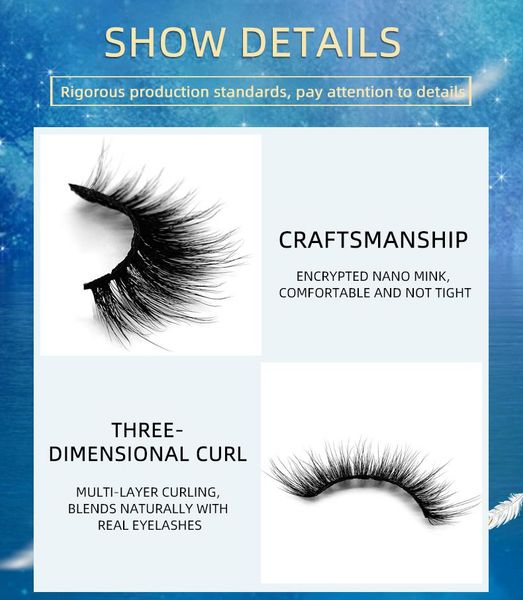 nano mink hand made false eyelash eyelashes