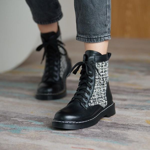 boots winter short women fashion flat shoes genuine leather office casual comfortable crisscross frenum patchwork brown 33-40, Black
boots winter short women fashion flat shoes genuine leather office casual comfortable crisscross frenum patchwork brown 33-40, Black