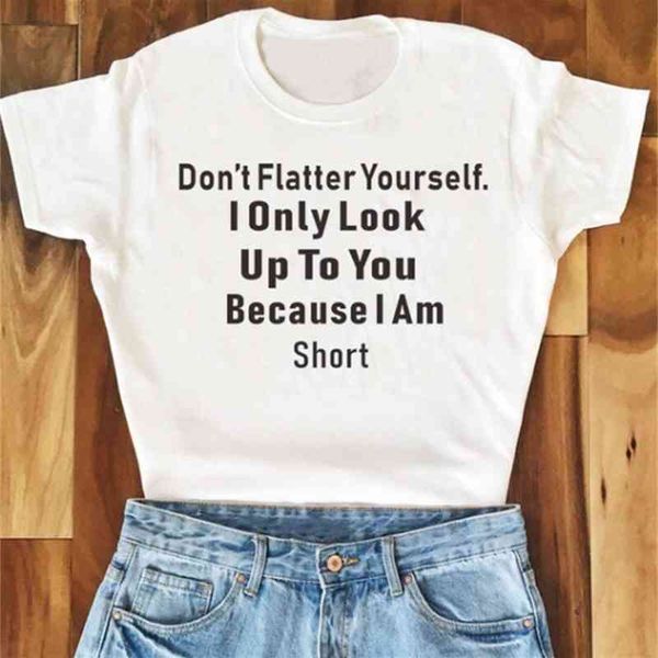 fashion t-shirts 2021 letter don't flatter yourself short sleeve women's, White
fashion t-shirts 2021 letter don't flatter yourself short sleeve women's, White
