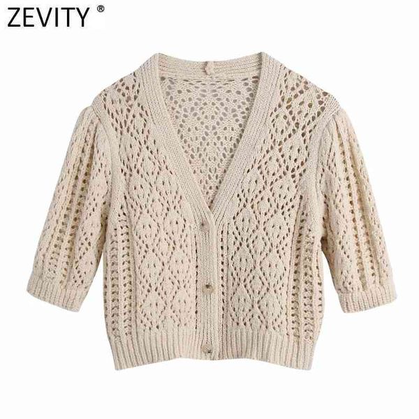 zevity women vintage jacquard mesh cloth crochet knitting short sweater female v neck puff sleeve casual sw813 210419, Black;brown
zevity women vintage jacquard mesh cloth crochet knitting short sweater female v neck puff sleeve casual sw813 210419, Black;brown