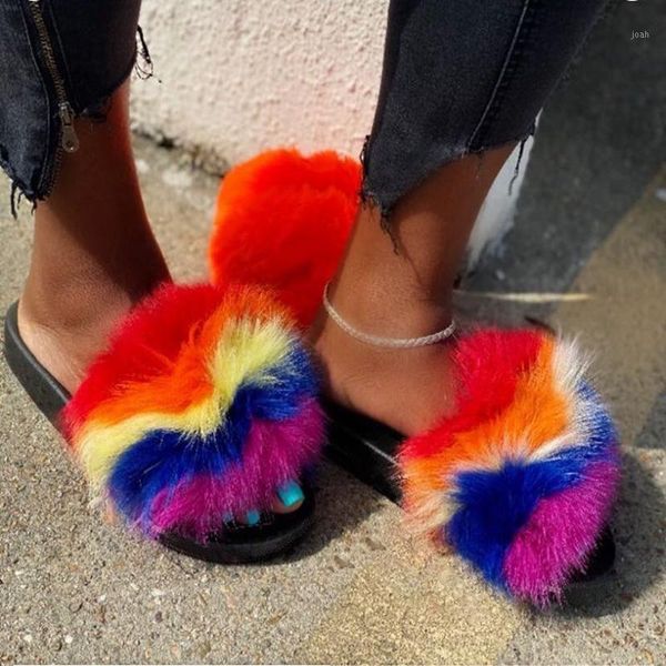 slippers faux fur slides women furry sandals for woman female indoor shoes fluffy plush with flip flops size 36-451, Black
slippers faux fur slides women furry sandals for woman female indoor shoes fluffy plush with flip flops size 36-451, Black