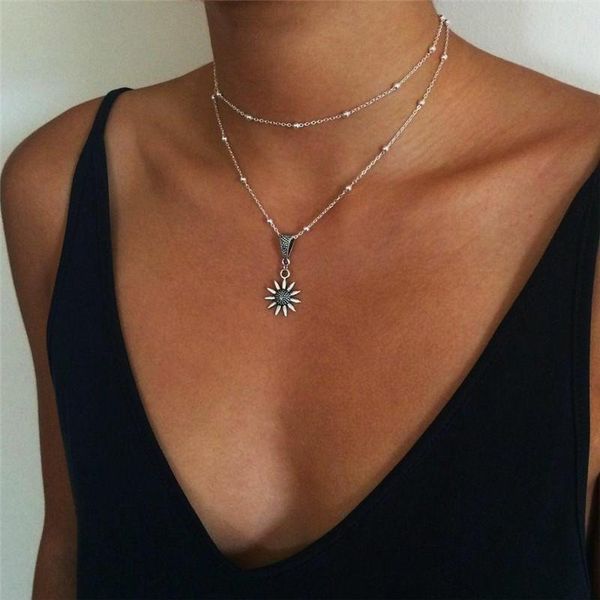 boho long sunflower necklace women antique silver color jewelry you are my sunshine pendant necklaces
boho long sunflower necklace women antique silver color jewelry you are my sunshine pendant necklaces