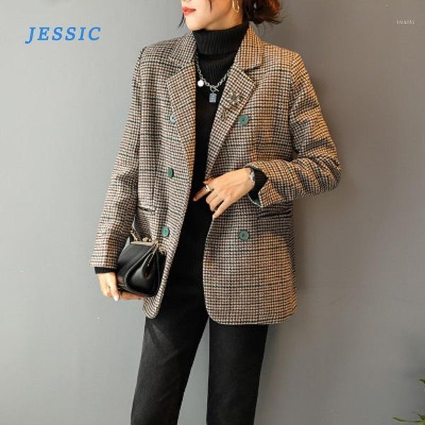 jessic elegant early spring plaid ladies blazer jacket casual long-sleeved tweed short office pocket, White;black
jessic elegant early spring plaid ladies blazer jacket casual long-sleeved tweed short office pocket, White;black