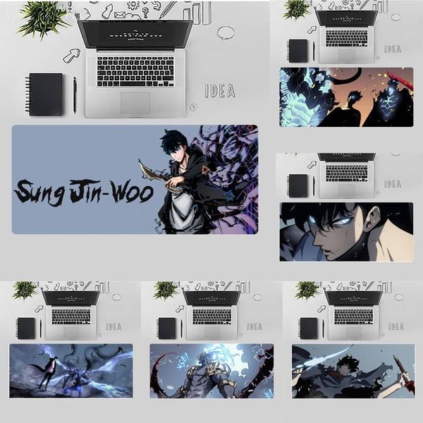 solo leveling large mouse pad pc computer mat desk table protect office work x xl xxl non-slip cushion pads & wrist rests