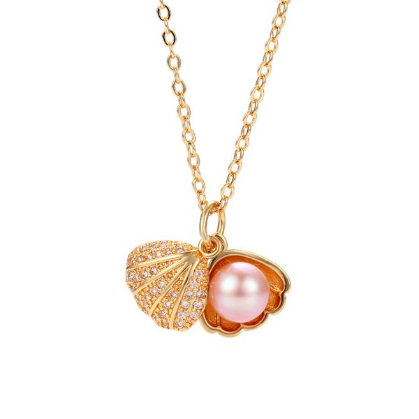 fresh water pearl pendants necklace pink pearls zircon shell necklaces for women girls fashion jewelry gifts, Silver
fresh water pearl pendants necklace pink pearls zircon shell necklaces for women girls fashion jewelry gifts, Silver