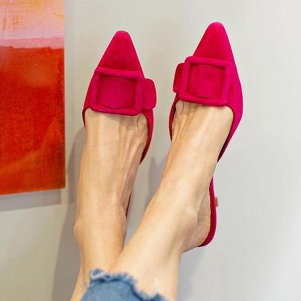 women summer slippers genuine suede leather outdoor slids buckle decor casaul flats loafers runway party dress shoes, Black
women summer slippers genuine suede leather outdoor slids buckle decor casaul flats loafers runway party dress shoes, Black