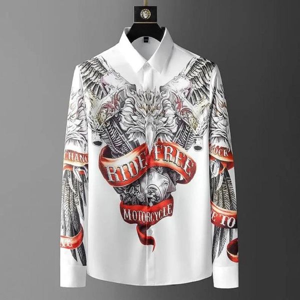 men's casual shirts european and american brand spring autumn wing printed long sleeve shirt personality street leisure trend top, White;black
men's casual shirts european and american brand spring autumn wing printed long sleeve shirt personality street leisure trend top, White;black