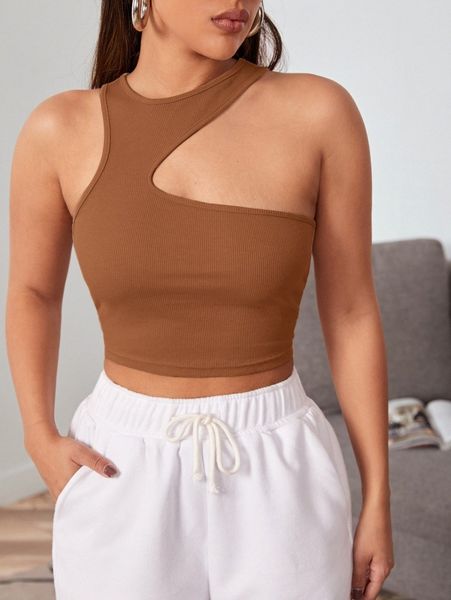 asymmetrical shoulder crop o9dd#, White 
asymmetrical shoulder crop o9dd#, White