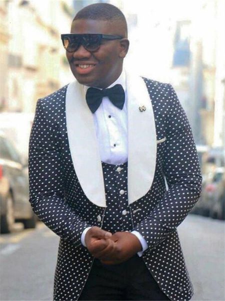 men's suits & blazers men's suit smolking groom thin and culinary evening s for black man dot jacket with white lapel wedding godf, White;black
men's suits & blazers men's suit smolking groom thin and culinary evening s for black man dot jacket with white lapel wedding godf, White;black