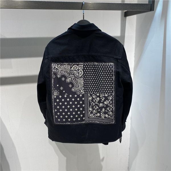 men's jackets 2021 autumn winter black loose jean jacket retro cashew embroidery pattern denim shirt coat long sleeve male clothes, Black;brown
men's jackets 2021 autumn winter black loose jean jacket retro cashew embroidery pattern denim shirt coat long sleeve male clothes, Black;brown