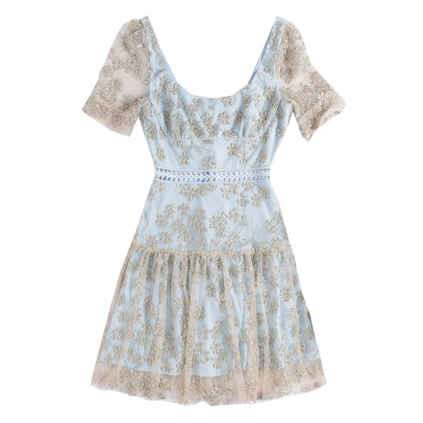 women slash neck short sleeve puff a line mini dress summer beach female blue gold embroidery backless d1924 210514, Black;gray
women slash neck short sleeve puff a line mini dress summer beach female blue gold embroidery backless d1924 210514, Black;gray