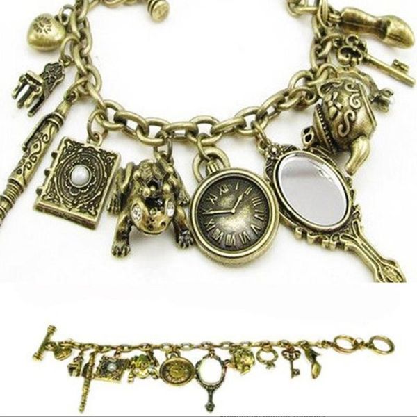 charm bracelets fashion jewelry bracelet vintage mirror teapot frog clock heart bangle multielement for women girls gifts, Golden;silver
charm bracelets fashion jewelry bracelet vintage mirror teapot frog clock heart bangle multielement for women girls gifts, Golden;silver