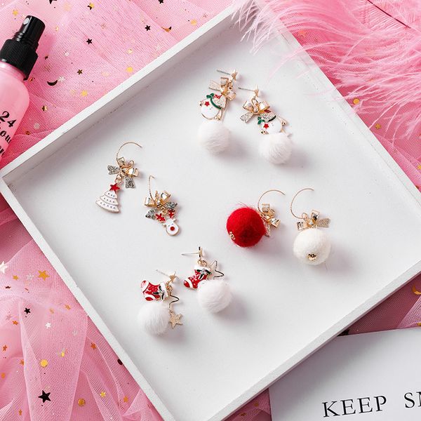 christmas earrings popular in autumn and winter sweet lovely bow snowman snowball hairball girl earrings, Golden 
christmas earrings popular in autumn and winter sweet lovely bow snowman snowball hairball girl earrings, Golden