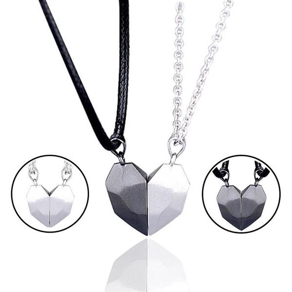 2Pcs Magnetic Couple Necklace Attarction Lovers Heart Pendant Distance Faceted Charm Women Valentine's Day Gift 2021 Necklaces, Silver
2Pcs Magnetic Couple Necklace Attarction Lovers Heart Pendant Distance Faceted Charm Women Valentine's Day Gift 2021 Necklaces, Silver