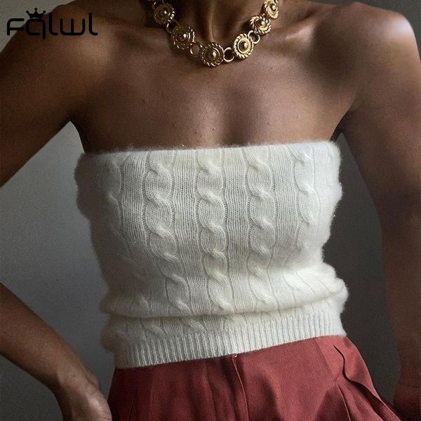 women's vests knitted sweater women soft strapless backless female club white slash neck elastic ladies winter 2022, Black;white
women's vests knitted sweater women soft strapless backless female club white slash neck elastic ladies winter 2022, Black;white