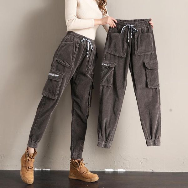 women's pants & capris autumn beam feet high waist casual trousers loose pocket harem elastic female corduroy, Black;white
women's pants & capris autumn beam feet high waist casual trousers loose pocket harem elastic female corduroy, Black;white