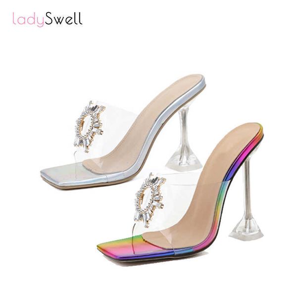 ladyswell pvc fashion transparent high sandals 2021 women sun flower crystal buckle wide toe clear mule heels y0721, Black
ladyswell pvc fashion transparent high sandals 2021 women sun flower crystal buckle wide toe clear mule heels y0721, Black