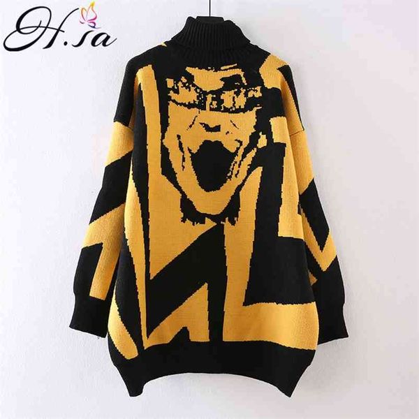 robe pull femme hiver women oversized chic sweater and jumpers harajuku knit loose casual yellow turtleneck pullover 210430, Black;gray
robe pull femme hiver women oversized chic sweater and jumpers harajuku knit loose casual yellow turtleneck pullover 210430, Black;gray