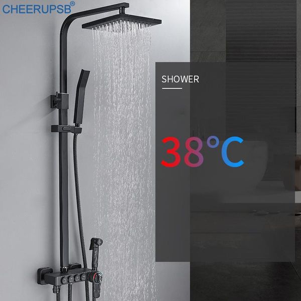 bathroom black shower set wall mount rain fall bath system cold water mixer thermostatic faucets smart brass bathtub taps sets
bathroom black shower set wall mount rain fall bath system cold water mixer thermostatic faucets smart brass bathtub taps sets