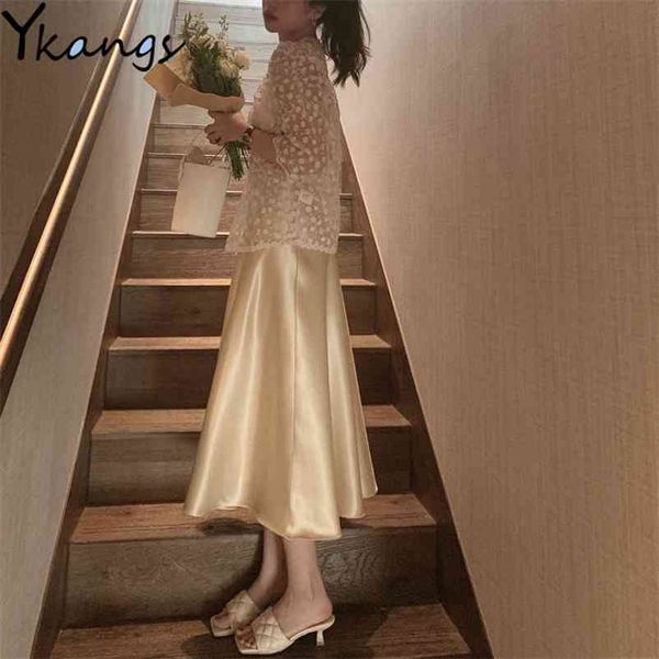 elegant women's skirt office ladies korean a-line satin blue black high waist long skirts mujer faldas femme jupes saias mulher 210421
elegant women's skirt office ladies korean a-line satin blue black high waist long skirts mujer faldas femme jupes saias mulher 210421