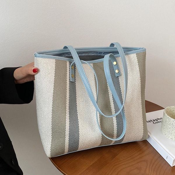 evening bags high-capacity shoulder bag female brand designer striped handbags fashion all-match tote and purse canvas shopping 
evening bags high-capacity shoulder bag female brand designer striped handbags fashion all-match tote and purse canvas shopping