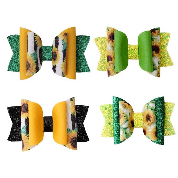 hair accessories oaoleer 3" sunflower bows glitter double layer green flower hairgrips for girls kids bling cute hairpins clips, Slivery;white
hair accessories oaoleer 3" sunflower bows glitter double layer green flower hairgrips for girls kids bling cute hairpins clips, Slivery;white