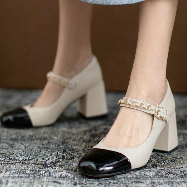 mixed colors high heels pumps for women metal buckle genuine leather women's shoes 2021 working party dress, Black
mixed colors high heels pumps for women metal buckle genuine leather women's shoes 2021 working party dress, Black