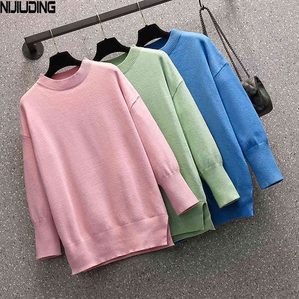 sweaters for women's autumn winter casual solid split long sleeve pullovers o-neck loose knitted female 210514, White;black
sweaters for women's autumn winter casual solid split long sleeve pullovers o-neck loose knitted female 210514, White;black
