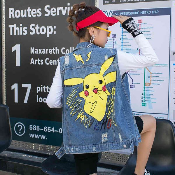 jacket thailand tide marks beginning autumn of the cartoon heavy industry girl print lazy woman vest hole wind without, Black;brown
jacket thailand tide marks beginning autumn of the cartoon heavy industry girl print lazy woman vest hole wind without, Black;brown